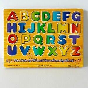 Melissa & Doug Wooden Alphabet Puzzle - Complete‎ 26 Pcs- (Sound not working)